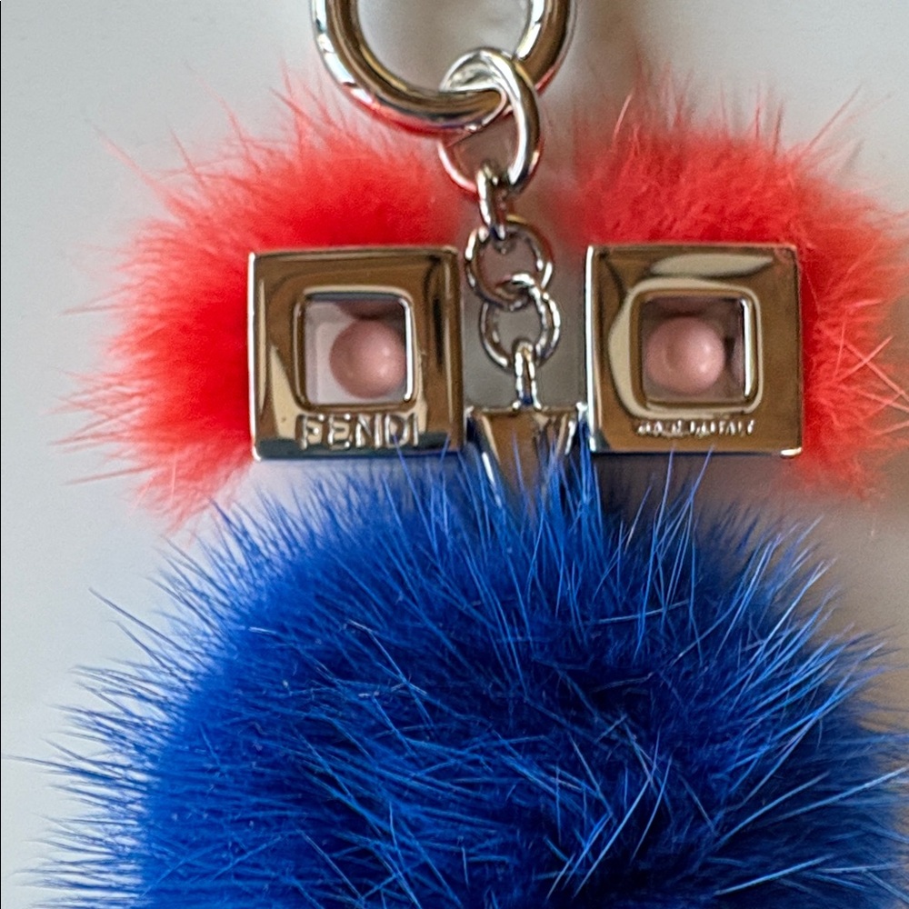 Fendi Orange and Blue Furry Monster Bag Charm - Picture 2 of 5